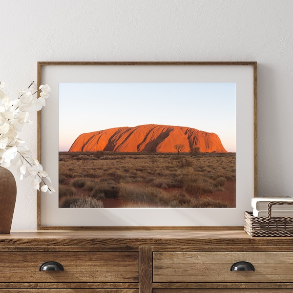 Australian Outback Wall Fine Art Print Uluru Ayers Rock -Northern Territory Desert Wall Art Photography Print Rock Sunset Farm House Decor