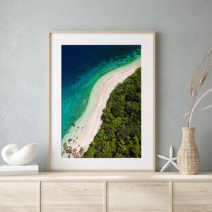 Tropical Wall Art Print Green and Blue Island Fitzroy Island North Queensland Australia Abstract Photo Print Decor Bedroom Print