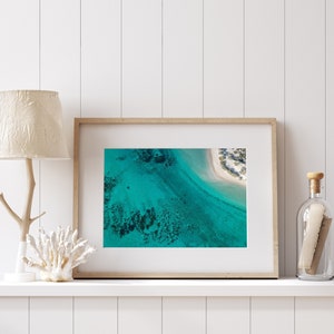 Coral Reef Wall Art Photography Print of Exmouth Coastline Photography Coastal Wall Art Coral Reef Blue Framed Print Western Australia Print