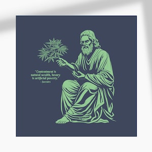 Zeitloses Zitat 2 Farbvariations-Poster, Sokrates-Alte Philosophie-Weisheits-Wand-Dekor, trendiger lustiger positiver Unkraut-Kunstdruck, ungerahmt