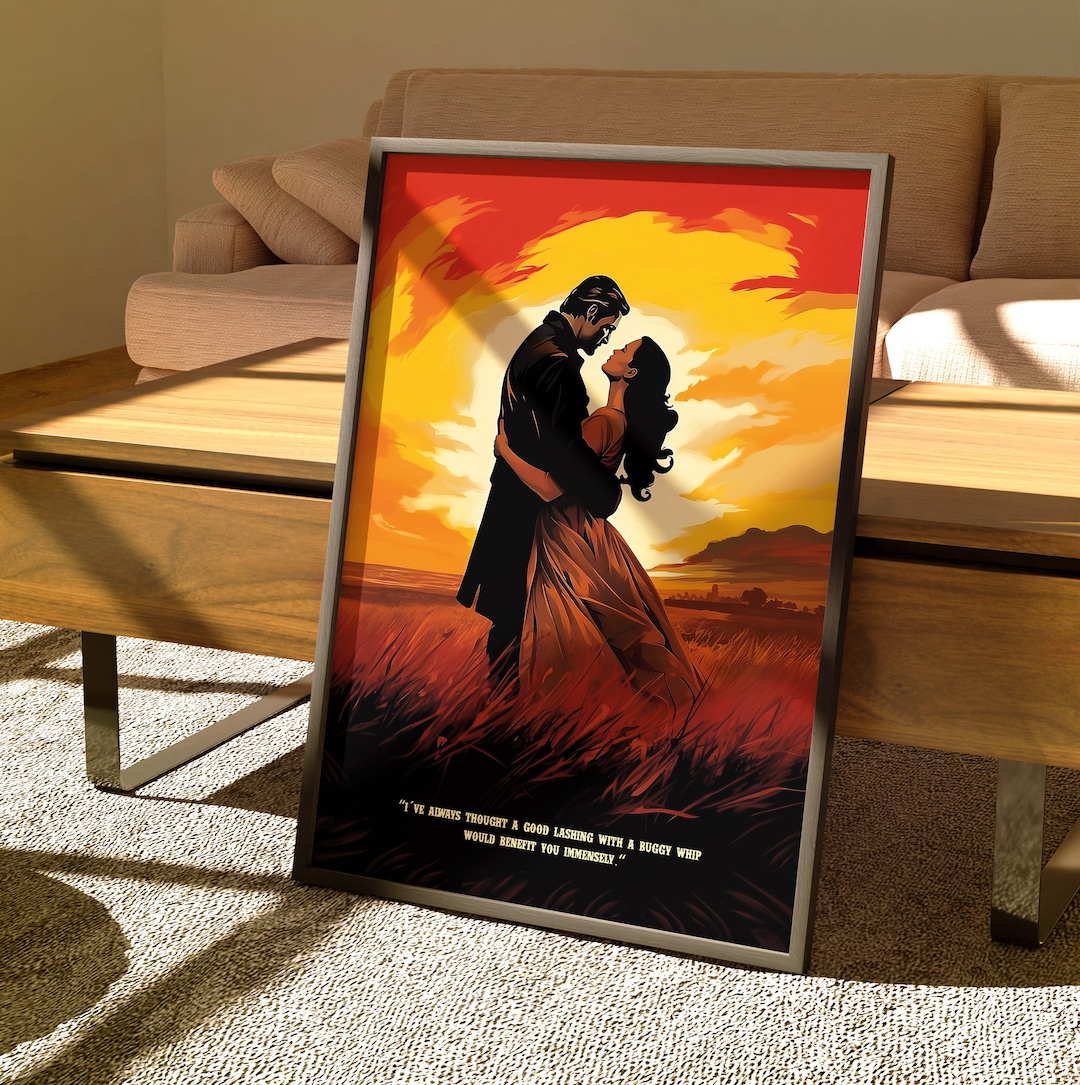 A Good Lashing With A Buggy Funny Gone With the Wind Poster,  Humorous Movie Quotes Wall Decor, Retro Vintage Art Print, Unframed