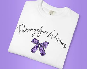 Fibromyalgia Warrior T-Shirt: Leopard Bow, Chronic Illness Awareness
