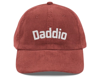 Berretto in velluto a coste ricamato: cappello da papà retrò, stile vintage
