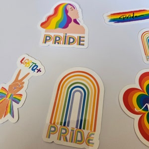 Gay Pride Rainbow Sticker Pack | Gay Pride Stickers 6 Pack | Pride Month Sticker Pack | LGBTQ Pride Stickerpack