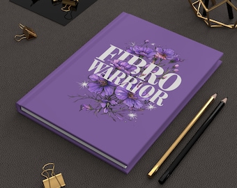 Diario de Fibro Warrior / Tapa dura mate con estampado floral morado