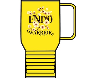 Endo Warrior Travel Mug | Endometriosis Awareness Floral 20oz