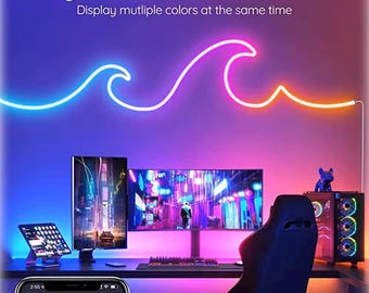 Neon LED Diffusion Tube Lights: 256 Colors, Music Sync, 5 Meter