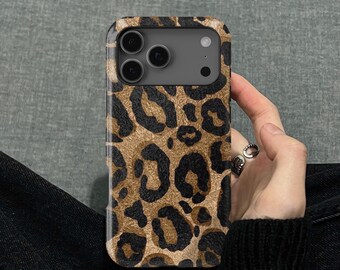 Black glitter Leopard Design iPhone 17 16 15 14 13 12 11 Pro Max Mini X Tough Case, Samsung Galaxy S20 S21 S26 Ultra FE Plus Note 10 20 Cove