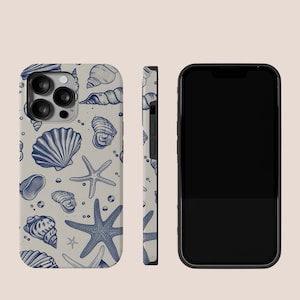 Custodia rigida MagSafe con design a conchiglia blu nautico per iPhone 15, 14, 13, 12, 11 Pro Plus Max, Samsung Galaxy S24, S23, S22 Ultra Plus, Note 20 e Note 10.