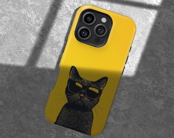 Black Cat Design Phone Cover for iPhone 16 15 14 13 12 11 8 Plus Pro Max, Samsung S25 S24 S23 S22 S21 S20 FE Case, MagSafe Case For iPhone