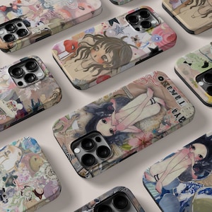 Custodia Aya Takano Butterfly Girl Design per iPhone 16 15 14 13 12 11 Pro Max Mini X SE MagSafe resistente, cover per Samsung Galaxy S24 Ultra Plus Note 20