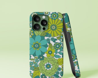 Fashion Flower Design iPhone 14 13 12 11 8 Pro Max Mini X Xs Xr SE Tough Case, Samsung Galaxy S20 S21 S22 S23Ultra FE Plus Note 10 20 Cover