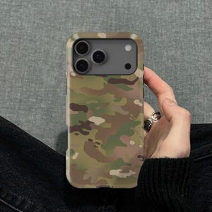 Funda resistente con diseño de camuflaje para iPhone 17 16 15 14 13 12 11 8 7 Pro Max Mini X Xs Xr SE, funda para Samsung Galaxy S22 S26 Ultra FE Plus Note 10 20