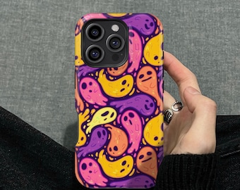 Spooky Ghost Phone Case Cover for iPhone 16 15 14 13 12 11 Pro Max Case, Samsung Galaxy S25 S24 S23 S22 Ultra, MagSafe Case For iPhone