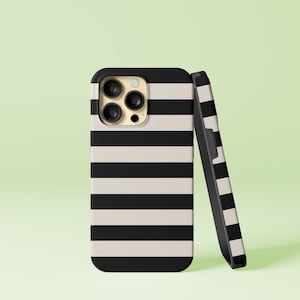 Black and White Stripes Design iPhone 14 13 12 Pro Max Mini X Xs Xr SE Tough Case, Samsung Galaxy S20 S21 S22 Ultra FE Plus Note 10 20 Cover
