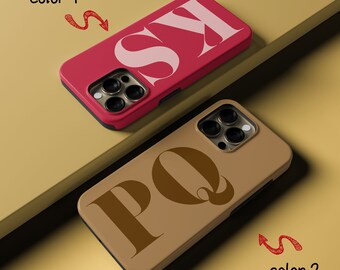 iPhone 14 13 12 11 Pro Max 8 Plus X XR 用パーソナライズイニシャルケース、Samsung Galaxy S23 S22 S20 Ultra カスタムケース、iPhone 用 MagSafe ケース