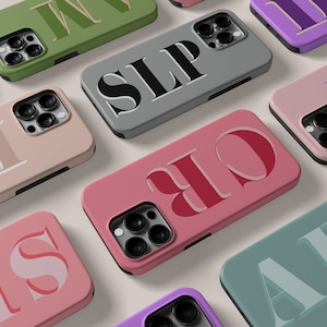 Custodia per telefono personalizzata con iniziale grande per iPhone 16 15 14 13 12 11 Pro Max, custodia personalizzata per Samsung Galaxy S23 Ultra, custodia MagSafe per iPhone 8+