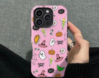 Spooky Ghost Collage Phone Cover for iPhone 16 15 14 13 12 11 8 Pro Max Case, Samsung S25 S24 S23 S22 S21 Ultra, MagSafe Case For iPhone