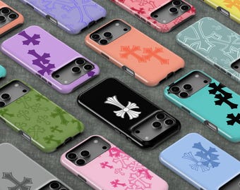Personalised Gothic Cross Phone Case For iPhone 17 16 Pro Max, Samsung S26 Case