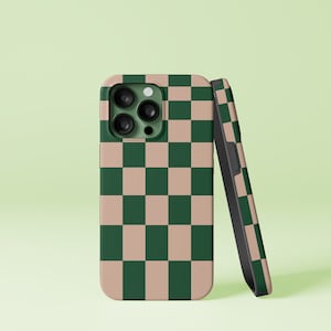 Étui rigide extensible à carreaux vert et rose poudré pour iPhone 14 13 12 11 Pro Max Mini X Xs Xr SE, coque pour Samsung Galaxy S20 S21 Ultra FE Plus Note 10
