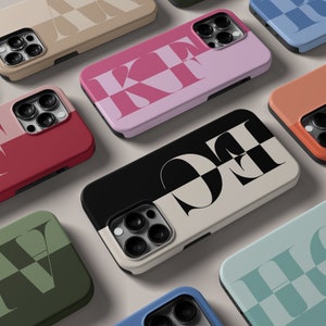 Personalisierte Initialen Fall für iPhone 16 15 14 13 12 11 Pro Max Plus, Samsung Galaxy S23 S22 S20 Ultra Custom Case, MagSafe Fall für iPhone