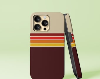 Funda resistente con diseño de rayas retro vintage de los años 70 para iPhone 14, 13, 12 Pro Max, Mini X, Xs, Xr SE, Samsung Galaxy S20, S21, S22 Ultra FE Plus, Note 10