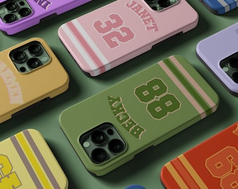 Monogram Jersey design Phone Case, Personalize iPhone Case, iPhone 15 14 13 12 11 Pro Max, Samsung Galaxy S23 Ultra Case, MagSafe Phone Case