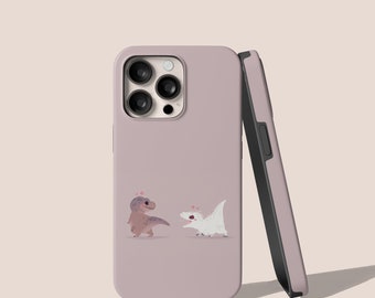 Dinosaur Design iPhone 15 14 13 12 11 8 7  Pro Plus Max MagSafe Tough Case, Samsung Galaxy S24 S23 S22 S21 Ultra FE Plus Note 20 Cover