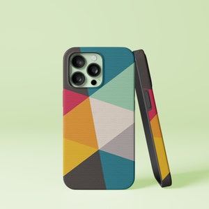 Coque rigide pour iPhone 14 13 12 11 Pro Max Mini Xs Xr SE, motif triangles géométriques colorés, coque Samsung Galaxy S20 Ultra FE Plus Note 10 20