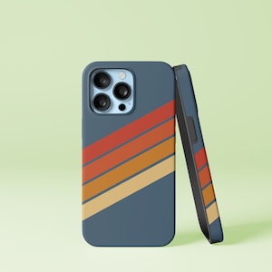 70s Vintage Streifen Design iPhone 14 13 12 11 Pro Max Mini X Xs Xr SE Robuste Hülle, Samsung Galaxy S20 S21 S22 Ultra FE Plus Note 10 20 Hülle