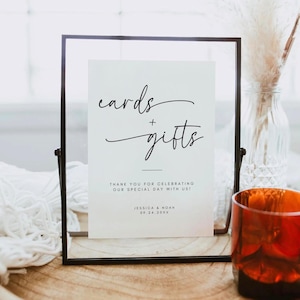 Cards and Gifts Wedding Sign Template, Wedding Presents Sign, Canva Editable Template, Digital Download, A4 5x7 8x10
