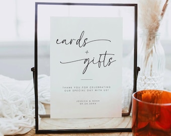 Cards and Gifts Wedding Sign Template, Wedding Presents Sign, Canva Editable Template, Digital Download, A4 5x7 8x10