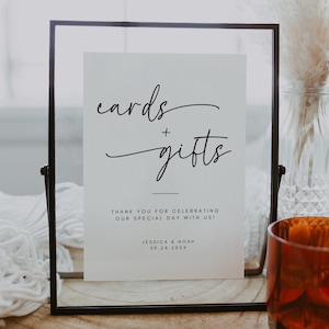 Karten und Geschenke Hochzeitsschild Vorlage, Hochzeitsgeschenke Zeichen, Canva Bearbeitbare Vorlage, Digitaler Download, A4 5x7 8x10