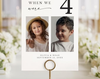 Photo Wedding Table Number, Editable Canva Template (Digital Download)