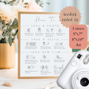 Instax Mini 12 Instructions Sign digital download Instax mini how to take picture Instax mini how to load film Instax Mini photo guestbook