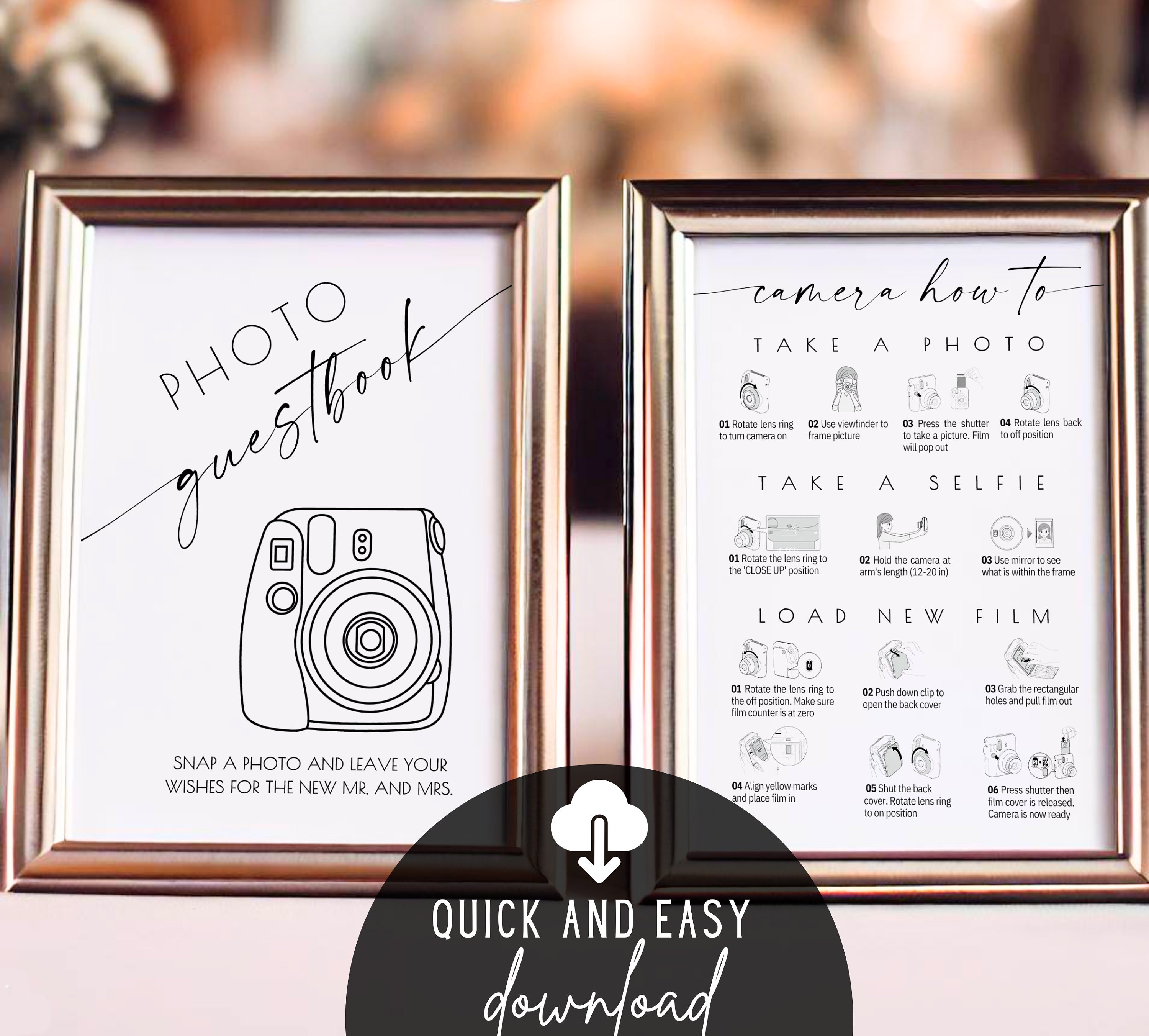 Instax Mini 12 Instructions Sign Photo Guestbook Sign Etsy UK