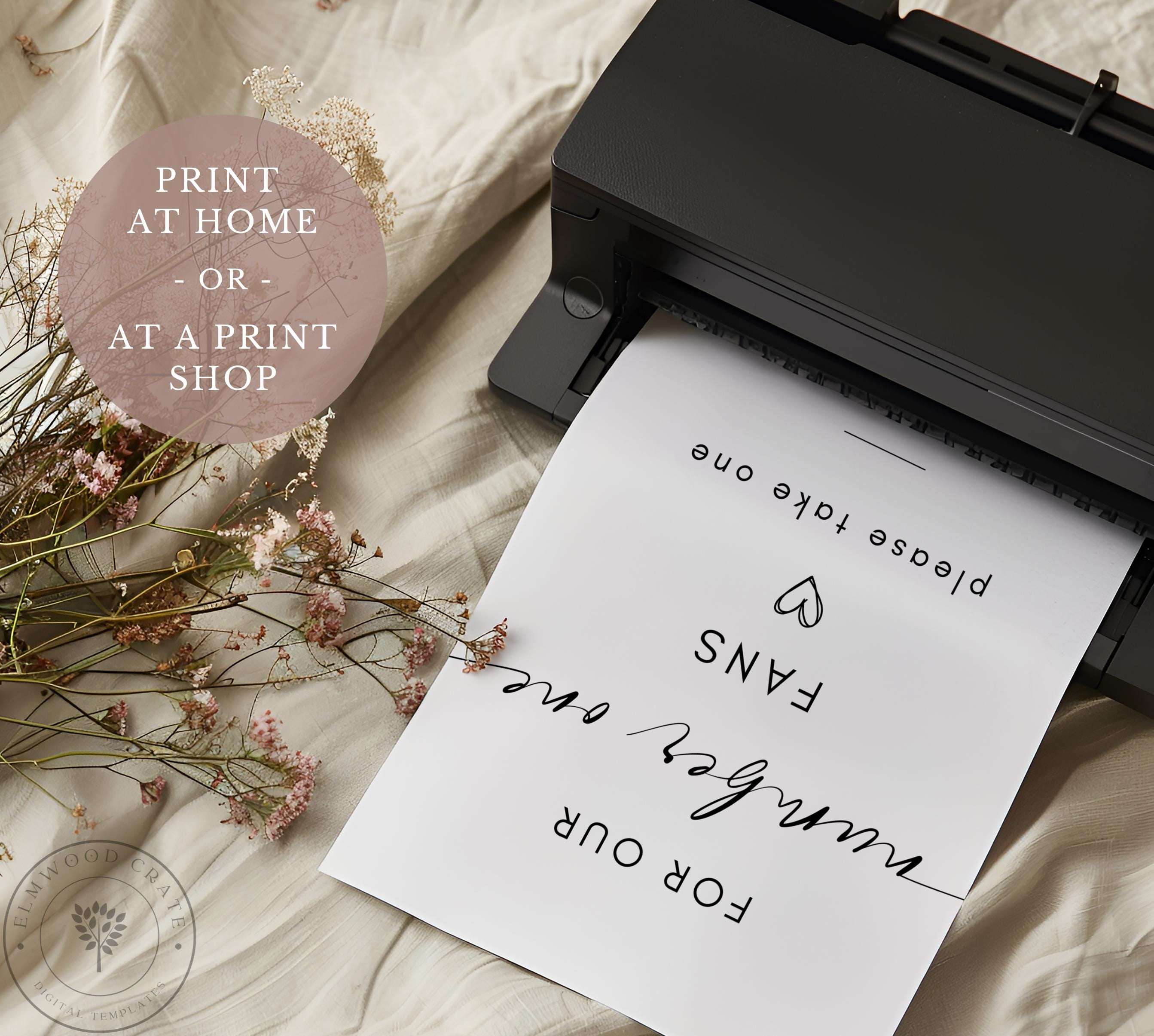 Wedding Fan Sign Template, for Our Number One Fans Sign, Minimalist ...