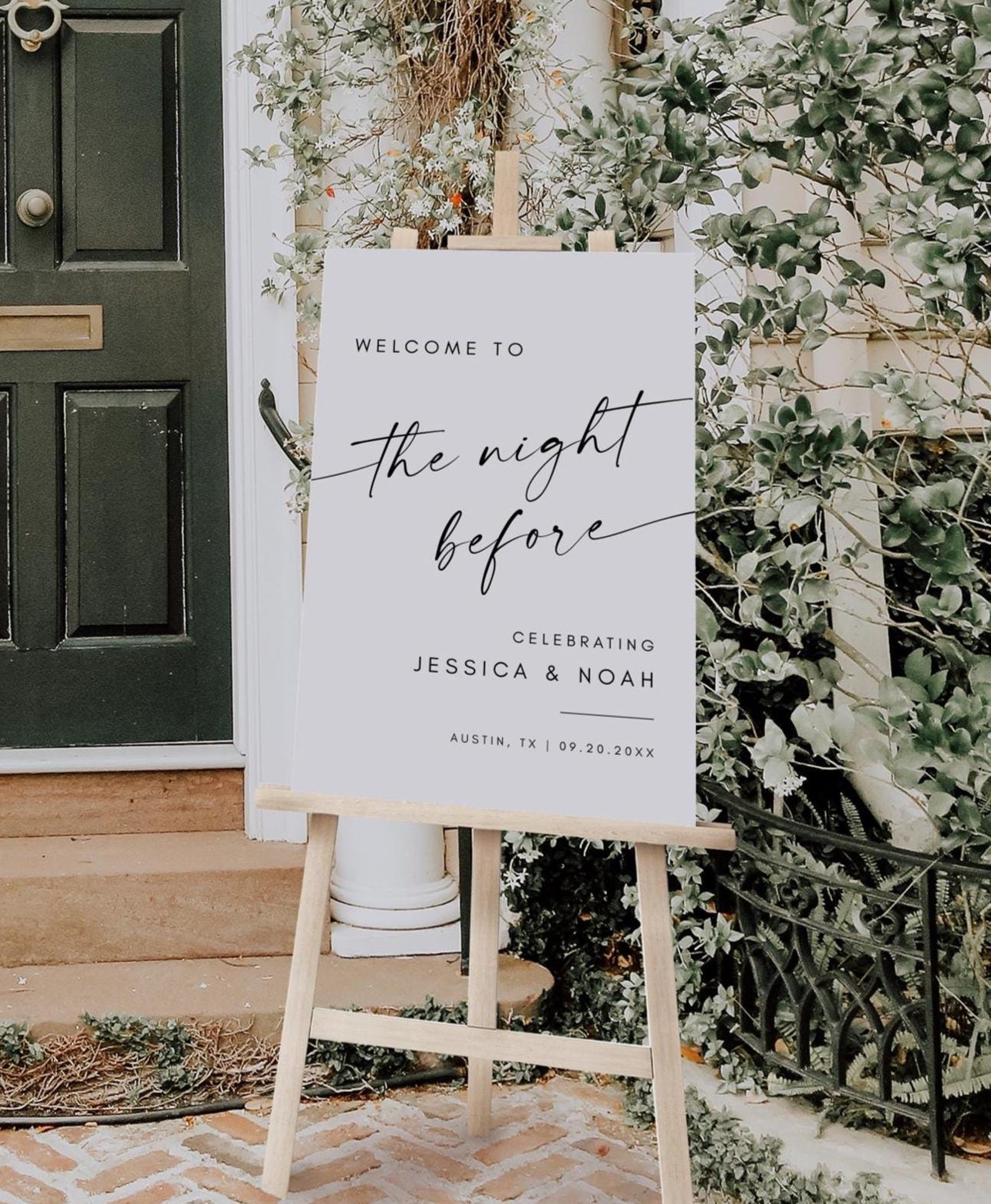 Rehearsal Dinner Welcome Sign Template, the Night Before Welcome Sign ...