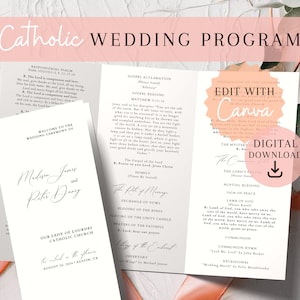 Catholic Wedding Program Catholic Wedding Ceremony Catholic Wedding Program Template Wedding program for catholic ceremony