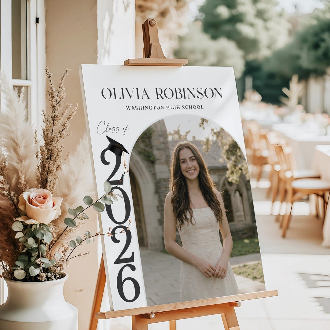 Lockview High School Grad Sign PRINTED + SHIPPED Graduation Welcome Sign With Photo, Custom Grad Party ...