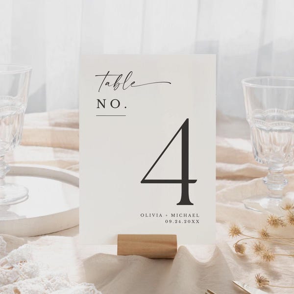 PRINTED + SHIPPED Wedding Table Number Cards