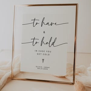 Wedding Blanket Sign, Minimalist To Have and To Hold Template (Digital Download)