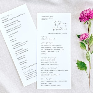 Katholische Hochzeitsprogramm Katholische Hochzeitszeremonie Katholische Hochzeitsprogramm Vorlage Hochzeitsprogramm, digitaler Download 4.25x11