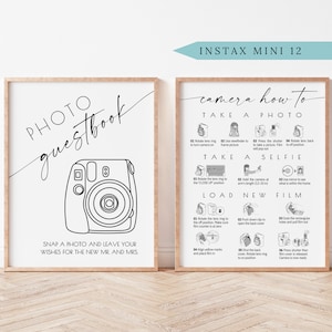 BLAIR Photo Guestbook Sign Printable, Modern Photo Guest Book Sign,  Bohemian Polaroid Guest Book Sign Instant DIY, Boho Wedding Editable DIY 