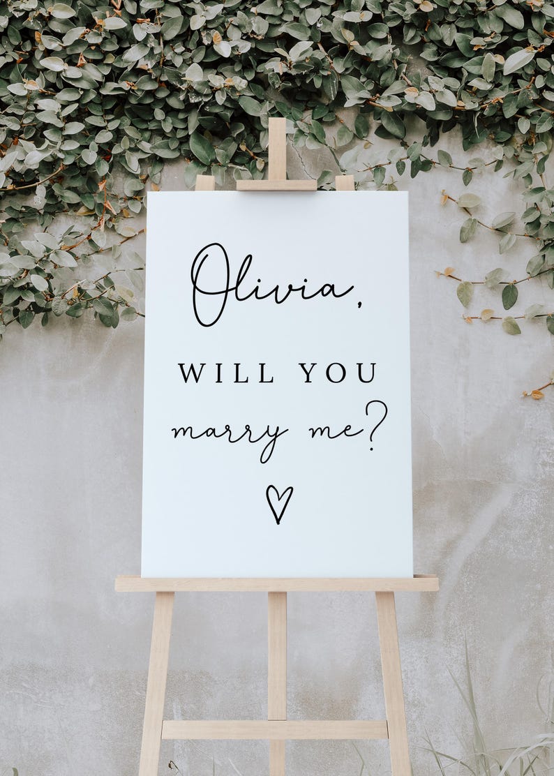 Marry Me Script Will You Marry Me Sign Template, Personalized Proposal Photo Prop ...