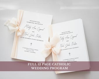 Catholic Wedding Mass Program Template (Canva)