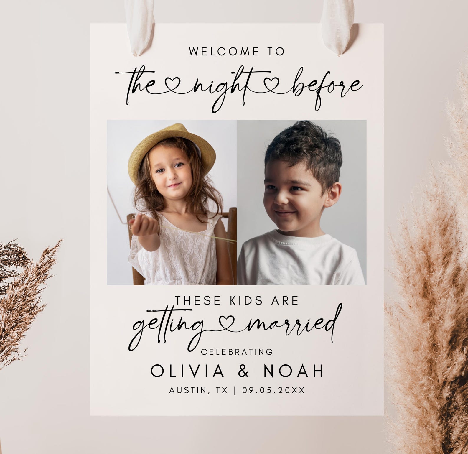 These Kids Are Getting Married Sign Template, the Night Before Welcome ...
