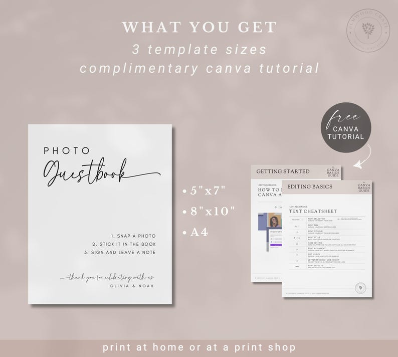 Photo Guestbook Sign Template, Minimalist Wedding Decor (canva Editable ...
