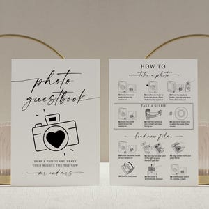 Instax EVO Instructions Sign, Photo Guestbook, Instax Mini Evo, Polaroid Guestbook, how to load film, wedding guest book, camera instruction