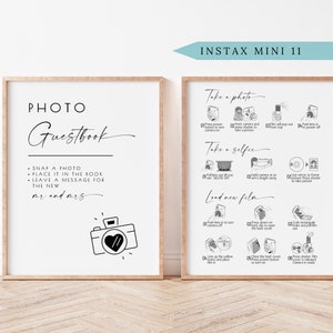 Photo Guest Book Sign, Instax Instructions, Instax Mini 11, How To Load New Film Camera Instructions Sign, How To Take A Photo, Download